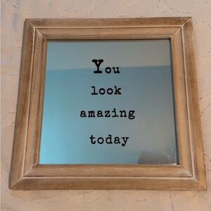 Rustic Framed Mirror with Inspirational Quote